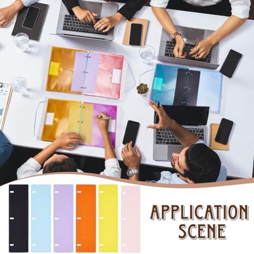 FINGERINSPIRE 30Pcs Mini Binder Divider Snap-in Bookmark, 278x80mm/10.94x3.15inch 6Colors 3 Ring Binder Notebook Divider Removable Plastic Loose Leaf Dividers for Notebook Planner