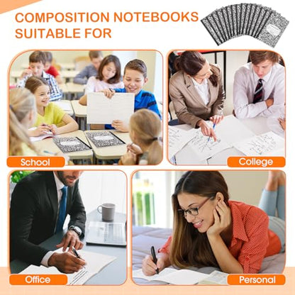 Fainne 100 Pack College Ruled Composition Notebooks A5,Black - color: black