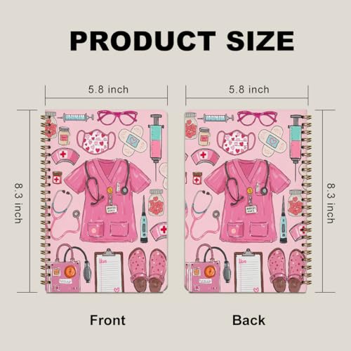 2 Pcs A5 Nurse Spiral Notebook 160 Pages, Nurse Appreciation Gifts Notebook | Pink Nurses Hardcover Journals for Writing Office, Nurses Essentials Aesthetic Journal Notebooks, Nursing Spiral Notepad - color: Multicolour 0020