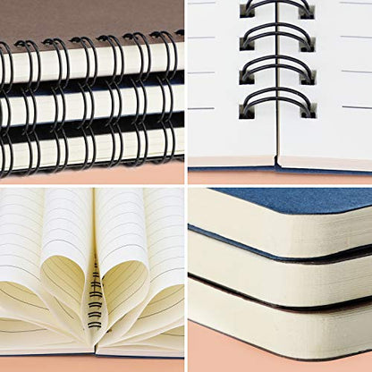 EUSOAR Spiral Notebook, 6 Packs B5 7.3"x10.2" Notebooks College Ruled, 120Pages/ 60Sheets Hardcover Lined Spiral Journal Notebook for Student Office School Traveling Diary-Black,Royal Blue,Coffee - color: Black/Royal Blue/Coffee, size: 6Packs