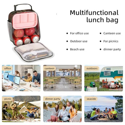 Lovoeo Lunch box Lunch bag for men women Insulated Lunchbox Lunch bags for Work Picnic Travel (Green camo) - color: Green camo