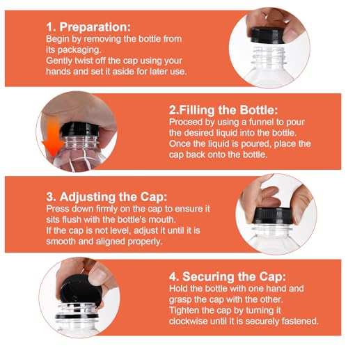OBKJJ 80pcs 4oz Pcs Juice Bottles, Juice Bottle with Caps Reusable Empty Clear Bottles with Label, Funnel, Brush Bulk Beverage Containers for Juicing, Drinking, Smoothie and Other Beverages (4oz) - size: 4oz