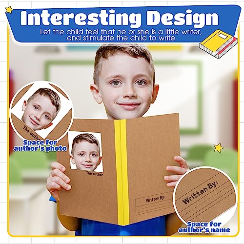 Henoyso 100 Pack Bulk Primary Composition Notebooks for Kids - Wide Ruled Journal with Picture Space, 60 Pages, Rainbow Spine, 9.75 x 7.5 in for Office, School, Journaling, Back to School Supplies
