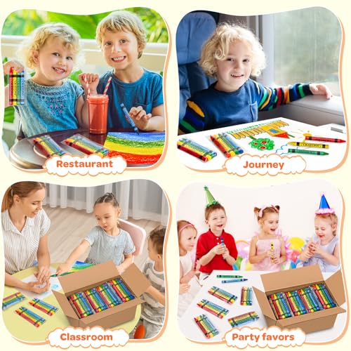 Crayons Bulk Individual Packs, 50 sets of 4 Colors, bulk crayons 4 pack, Mini Crayons for Kids Party Favors, Small Crayon Packs for Restaurants, Birthday Party, Travel, School Supplies (200 Count)