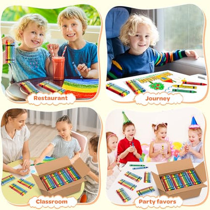 Crayons Bulk Individual Packs, 50 sets of 4 Colors, bulk crayons 4 pack, Mini Crayons for Kids Party Favors, Small Crayon Packs for Restaurants, Birthday Party, Travel, School Supplies (200 Count)