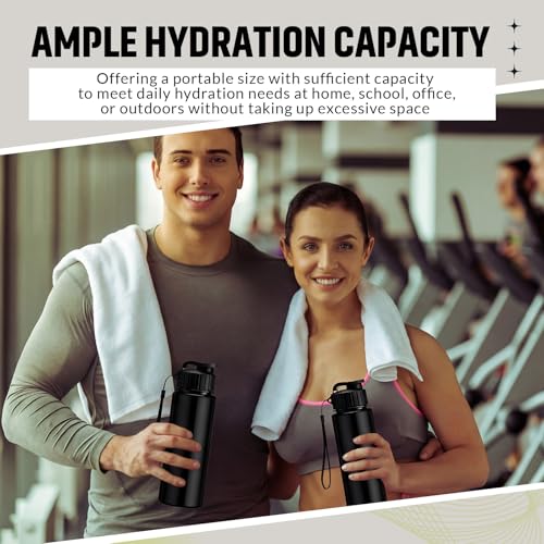 Domensi 50 Pieces Plastic Water Bottle Bulk 17 oz Sports Adults Reusable Large Water Bottles with Leak Proof Flip Top for Adults Fitness (Solid Black) - color: Solid Black