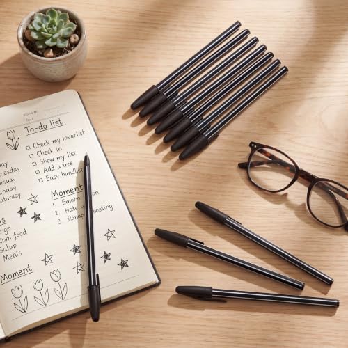 Sayglossy 150 Pcs Ballpoint Pens Bulk, Black Ink, Medium Point 1.0mm Pens Bulk Daily Bullet Tip Smooth Writing Pen for School Office Home Business Students Teachers Supplies