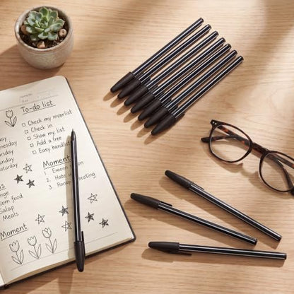 Sayglossy 150 Pcs Ballpoint Pens Bulk, Black Ink, Medium Point 1.0mm Pens Bulk Daily Bullet Tip Smooth Writing Pen for School Office Home Business Students Teachers Supplies