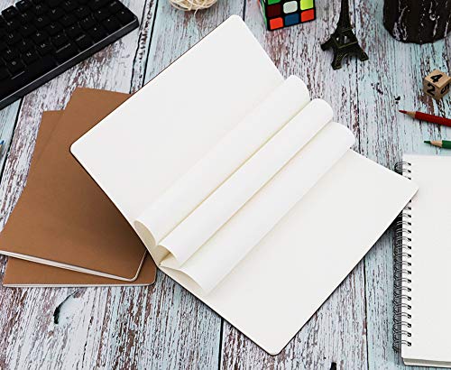 Wotion 16 Pack Kraft Notebooks, Journals in Bulk for Writing, Blank Paper Sketchbooks, 60 Pages Notebook, 8.3x5.5 Inch, A5 Size, Travel Journal Set, for Gifts, Students and Office Supplies - style: 16pack blank page