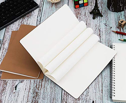 Wotion 16 Pack Kraft Notebooks, Journals in Bulk for Writing, Blank Paper Sketchbooks, 60 Pages Notebook, 8.3x5.5 Inch, A5 Size, Travel Journal Set, for Gifts, Students and Office Supplies - style: 16pack blank page