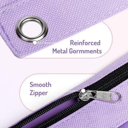Forvencer Pencil Pouch for 3 Ring Binder, Pastels Pencil Case with Smooth Zipper, Cute Soft Pen Bag with Clear Window & 3 Reinforced Grommets, Big Capacity Binder Bag, School Office Supplies, Green - color: Mint Green