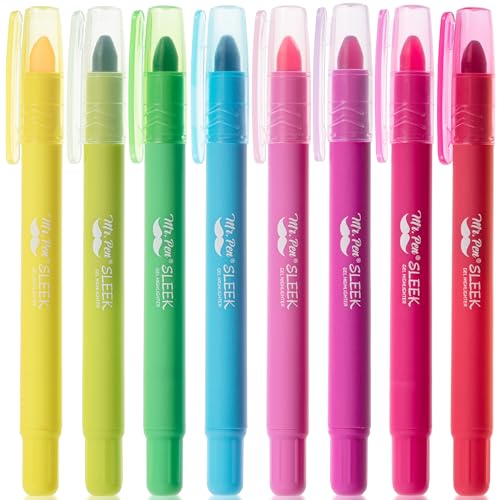 Mr. Pen- No Bleed Gel Highlighters, Vintage Colors, 8 Pack | Bible Highlighters and Pens No Bleed, Bible Markers for Study, Journaling, School Supplies and Accessories - color: Vibrant Colors 2, size: 8 Pack