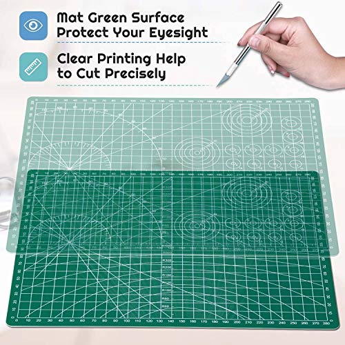 anezus Self Healing Sewing Mat, Rotary Cutting Mat Double Sided 5-Ply Craft Cutting Board for Sewing Crafts Hobby Fabric Precision Scrapbooking Project 9inch x 12inch(A4) - color: Green, size: 9.1"L x 7.9"W