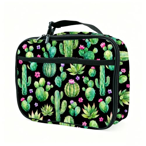 Cactus Lunch Box Insulated Reusable Lunch Bag Tote Cooler for Women Men Boy Girl School Work Office Picnic - color: Cactus