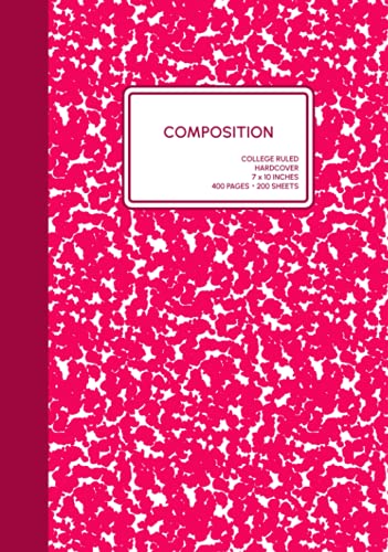 Composition: Hot Pink Composition Notebook College Ruled, 400 Pages (200 Sheets), 7 x 10, Thick Jumbo Sized