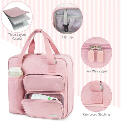 Zipper Binder 3 Ring, 700 Sheets Capacity, Binder 3 Inch with Shoulder Strap Fits 13 Inch Laptop for School and Office,Pink - color: Pink