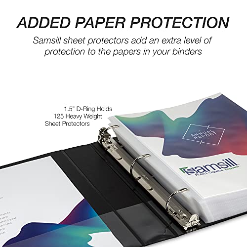Samsill Durable 1.5 inch 3 Ring Binder, D Ring Binder, 100% Recycled Chipboard, Black - color: Black, size: 1 Pack, style: 1.5 Inch