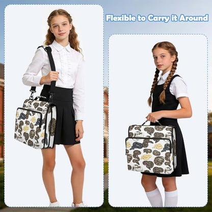 Pythons 2inch 3 Ring Zipper Binder Multi-Pocket Storage Holds 14 Inch Laptop for Students and Office Use - color: Pythons