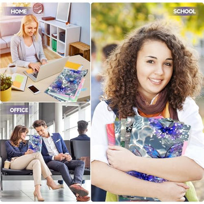 Cute Expanding File Folder - 5 Pockets Accordion Document Organizer, Waterproof Poly Plastic, A4/Letter Size for School Office Home - Butterfly Purple - style: Butterfly Purple