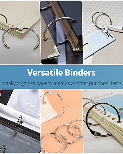 Pawfly 12 Pack Loose Leaf Binder Rings 3 Inch Smooth Steel Book Rings for Index Cards Flash Cards Receipts Memos Photos and Files Heavy Duty Organizers Loops for Office School and Home Use - size: 3 Inch 12 Pcs