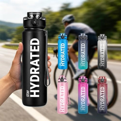32oz Water Bottle with Time Marker, Leakproof & Motivational Gradient Design, BPA Free, Wide Mouth with Easy Clean Brush for Gym, Travel, Home & Office (Black) - color: Gray