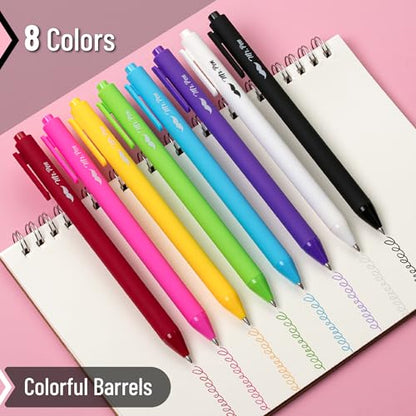 Mr. Pen- Retractable Gel Pens, 8 Pack, Vivid Color Ink, Fine Point 0.7 mm | Fast Dry, Smooth Writing, Cute Gel Ink Pens for Drawing, Writing Planner and School Supplies