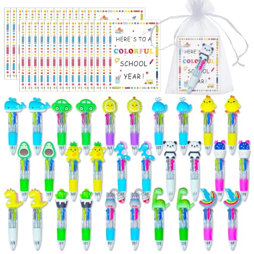 Back to School Gifts for Student - 30 Set Cute 4 in 1 Multicolor Pen, Welcome First Day Of School Gift from Teacher, Meet the Teacher Present Bulk for Kids, Classroom Reward Favors Supplies - style: Back to School
