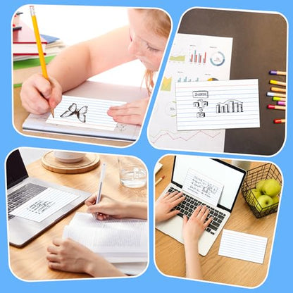 BIGNC Index Cards 3x5, 320 Pack Ruled Flash Cards, Note Cards 3x5 Lined, Flash Cards for Studying Note Taking and To Do List Double Side Lined, White