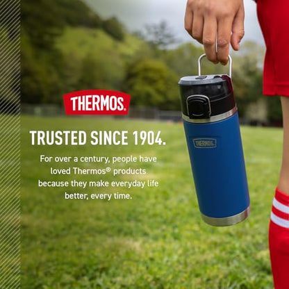 THERMOS ICON SERIES Water Bottle with Spout - 18 Ounce, Navy - Stainless Steel Vacuum Insulated Water Bottle with Lid - color: Navy, size: 18 Ounces