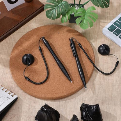 2 Pcs Resistive Stylus Pen Spring Rope, Black ABS Silicone 4.91x0.28 Inch, Hard Tip Touchscreen Navigation POS Machine Industrial Control