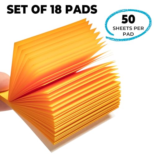 M&G 18 Pads Sticky Notes 3x3 Inch, Self Sticky Notes 9 Bright Colors Easy to Stick, Office and School Supplies for Home, Desk and Notebook Use, 50 Sheets/Pad - style: Bright 9 Colors(900 Sheets)