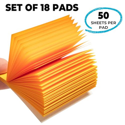M&G 18 Pads Sticky Notes 3x3 Inch, Self Sticky Notes 9 Bright Colors Easy to Stick, Office and School Supplies for Home, Desk and Notebook Use, 50 Sheets/Pad - style: Bright 9 Colors(900 Sheets)