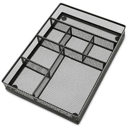 shenee Desk Drawer Organizer Tray,Drawer Organizer for Office and Home,Desk Organizer with Drawers,7 Compartments,Non-Slip Desk Organizers (Black, 12.3" L x 8.3" W x 1.8" H) - size: 12.3" L x 8.4" W x 1.8"H