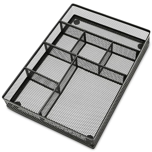 shenee Desk Drawer Organizer Tray,Drawer Organizer for Office and Home,Desk Organizer with Drawers,7 Compartments,Non-Slip Desk Organizers (Black, 12.3" L x 8.3" W x 1.8" H) - size: 12.3" L x 8.4" W x 1.8"H