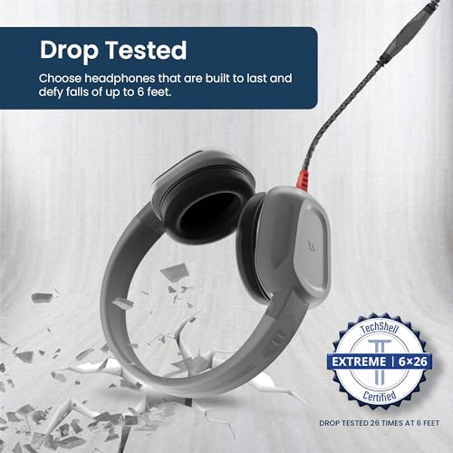 Brenthaven Rugged 2 Wired Headphones w/Mic (10-Pack)-3.5 mm Long Tangle Free Chew-Proof Cord w in-Line Volume-Reliable Drop Tested and Comfortable for Kids K-12 Students Classroom and School Use - size: 3.5mm Jack