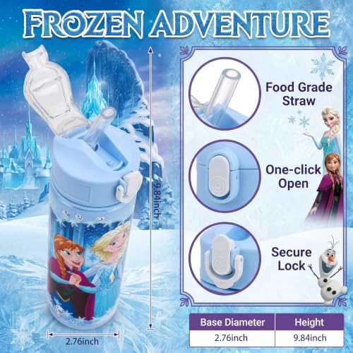 Cartoon Huntrix Water Bottle for Girls, 25oz Leak Proof with Straw Lid, Gifts for Girls (Frozen) - color: Frozen