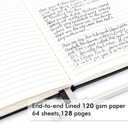 24 Pack Journal Notebook for Work, Feela Business Notebook Bulk Hardcover Lined Writing Journal with Pen Holder for Men Women Note Taking, with 24 Black Pens, 120 GSM, 5.1”x8.3”, A5, Black - color: 24 Pack black