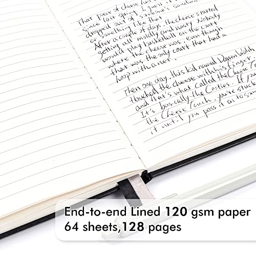 12 Pack Notebooks Journals Bulk with 12 Black Pens, Feela A5 Hardcover Notebook Classic Ruled Journal Set with Pen Holder for School Business Work Travel Writing, 120 GSM, 5.1”x8.3”, Black - color: 12 Pack black