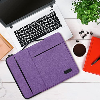 Laptop Sleeve Case 13.3-14 Inch Waterproof Durable 360 Protective Carrying Case Portable Handle Business Briefcase Compatible with MacBook Air/Pro HP ThinkPad Notebook Purple - color: Purple, size: 13.3-14 Inch