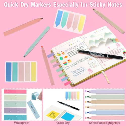 HRFGWDD Bible Study Supplies for Women, Bible Journaling Kit with Highlighters & Pens, Bible Tabs for Women, Sticky Notes, Bookmarks & Cross Clips – Bible Annotation Kit for Scripture Study(30pcs) - color: 30pcs