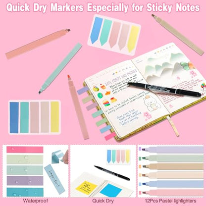 HRFGWDD Bible Study Supplies for Women, Bible Journaling Kit with Highlighters & Pens, Bible Tabs for Women, Sticky Notes, Bookmarks & Cross Clips – Bible Annotation Kit for Scripture Study(30pcs) - color: 30pcs