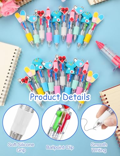 15Pcs 4 in 1 Mini Nurse Multicolor Ballpoint Pens Bulk for Kids | Retractable Ballpoint Pen 0.7mm for for Nurses Medical Assistant Students School Nurses Week Appreciation Gift - style: MiniNursingBallpointPens15Pcs