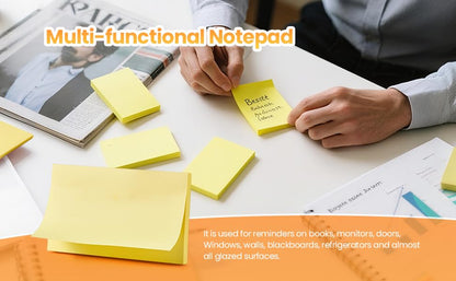 1920 Sheets 3 in x 5 in Large Sticky Notes, 76 x 127 mm 6 Pads Assorted Self-Stick Pads for Notebook,Office,School and Home,80 Sheets/Pad (24 Pads Yellow) - style: 24 Pads Yellow