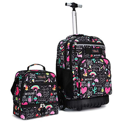 Tilami Rolling Backpack 19 inch with Lunch Bag Wheeled Laptop Backpack, Ins - color: Ins