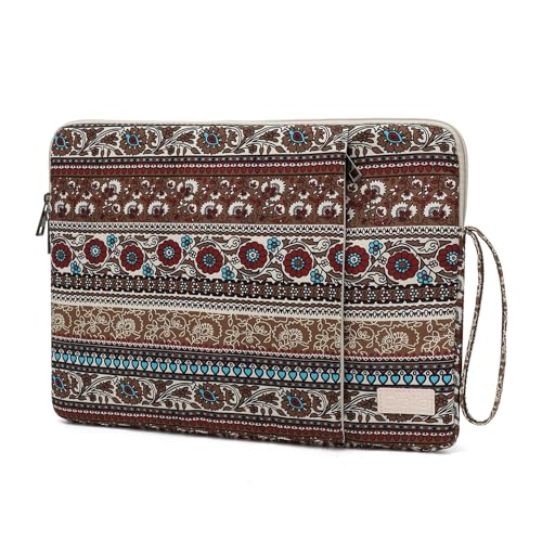 Laptop Sleeve 13.3 inch14 Inch, 15.6inchWater Resistant Traveling Computer Cover with Handle, Shockproof Protective Carrying Laptop Case (Y8-Khaki Bohemia, 12.5 inch-13.5 inch) - color: Y8-Khaki Bohemia, size: 12.5 inch-13.5 inch