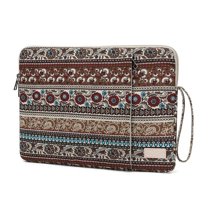 Laptop Sleeve 13.3 inch14 Inch, 15.6inchWater Resistant Traveling Computer Cover with Handle, Shockproof Protective Carrying Laptop Case (Y8-Khaki Bohemia, 14 inch) - color: Y8-Khaki Bohemia, size: 14 inch