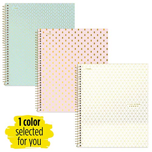 Five Star Spiral Notebook + Study App, 1-Subject, College Ruled Paper, 11" x 8-1/2", 100 Sheets, Design Will Vary (06348)