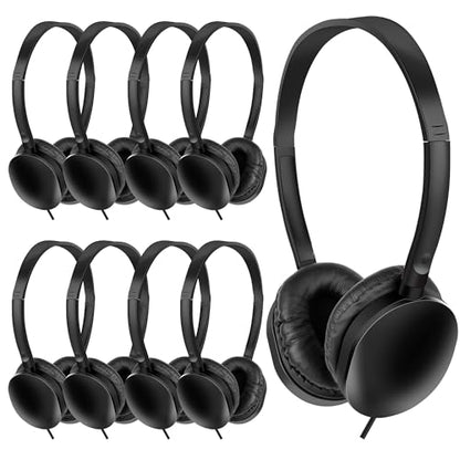Kids Headphones Bulk 30 Pack for School Students Children | Wholesale Wired Headphones for Classroom,Group Learning, Computer Lab, Library, Online Lesson and Testing 3.5mm Jack (Black) - color: H003 Black Headphones