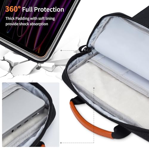 13 Inch Laptop Shoulder Bag Carrying Case for Macbook Air 13" M5 M4 A3449 A3420/ 2026 MacBook Neo A18 Pro A3404/ MacBook Pro 14" M5 M4 M3/ 13" iPad Pro/Air M5 M4, Vertical Laptop Sleeve Handbag, Black - size: 13.3-14 Inch