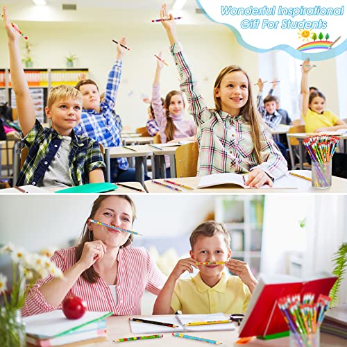 Pajean 60 Pcs Welcome Back to School Pencils First Day of School Holiday Inspirational HB Pencils with Eraser for Exams Stationery Party Reward Supplies, Classroom Reward